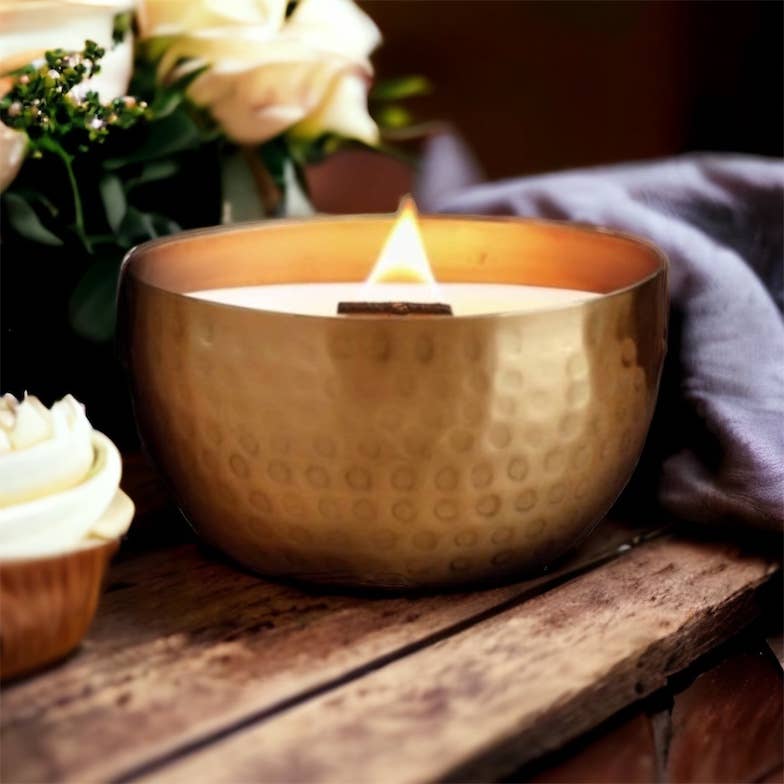 Autumn Brass Bowl Collection-Solid Brass 14ozPure Soy Candle