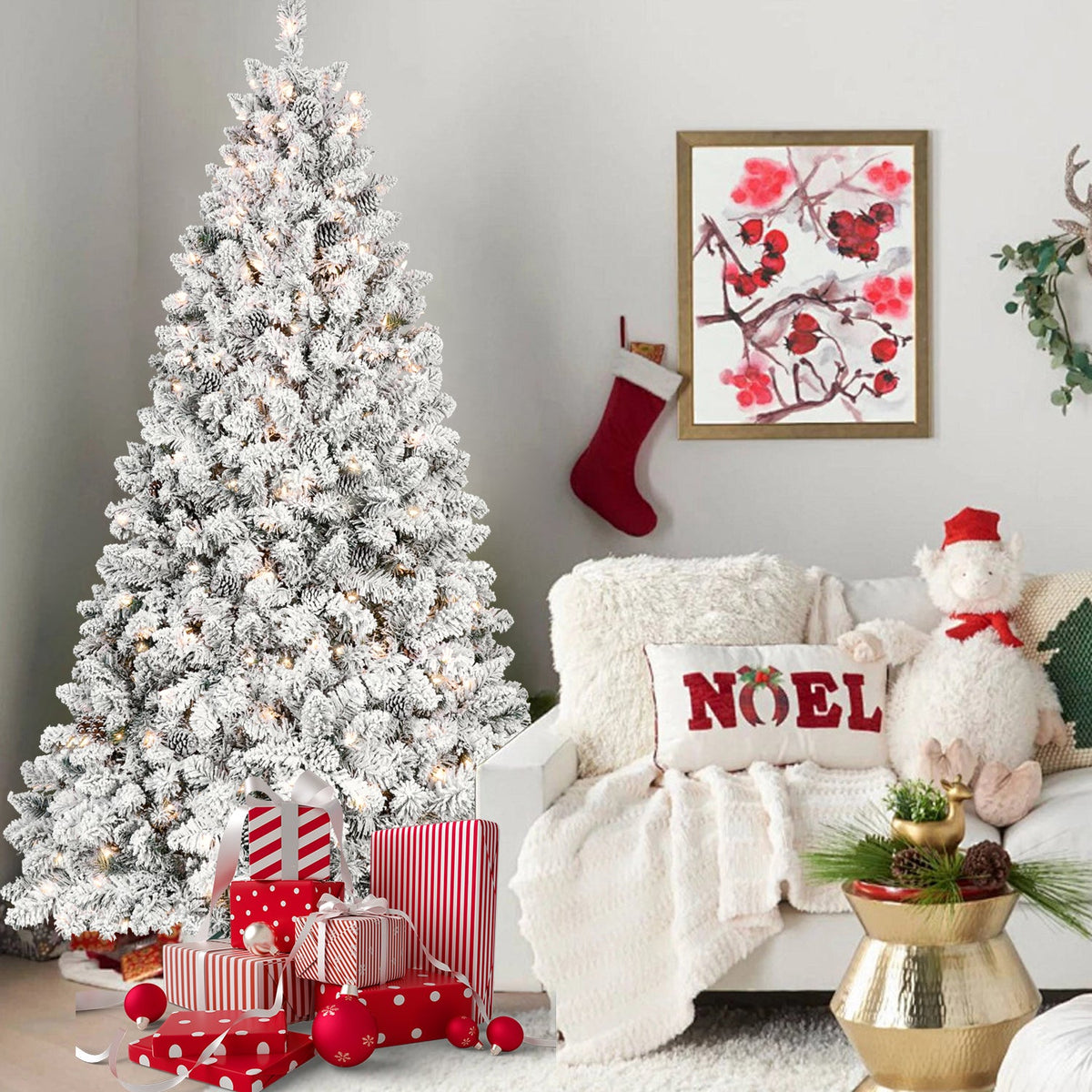 4FT Flocked Christmas Tree with 150 UL Lights
