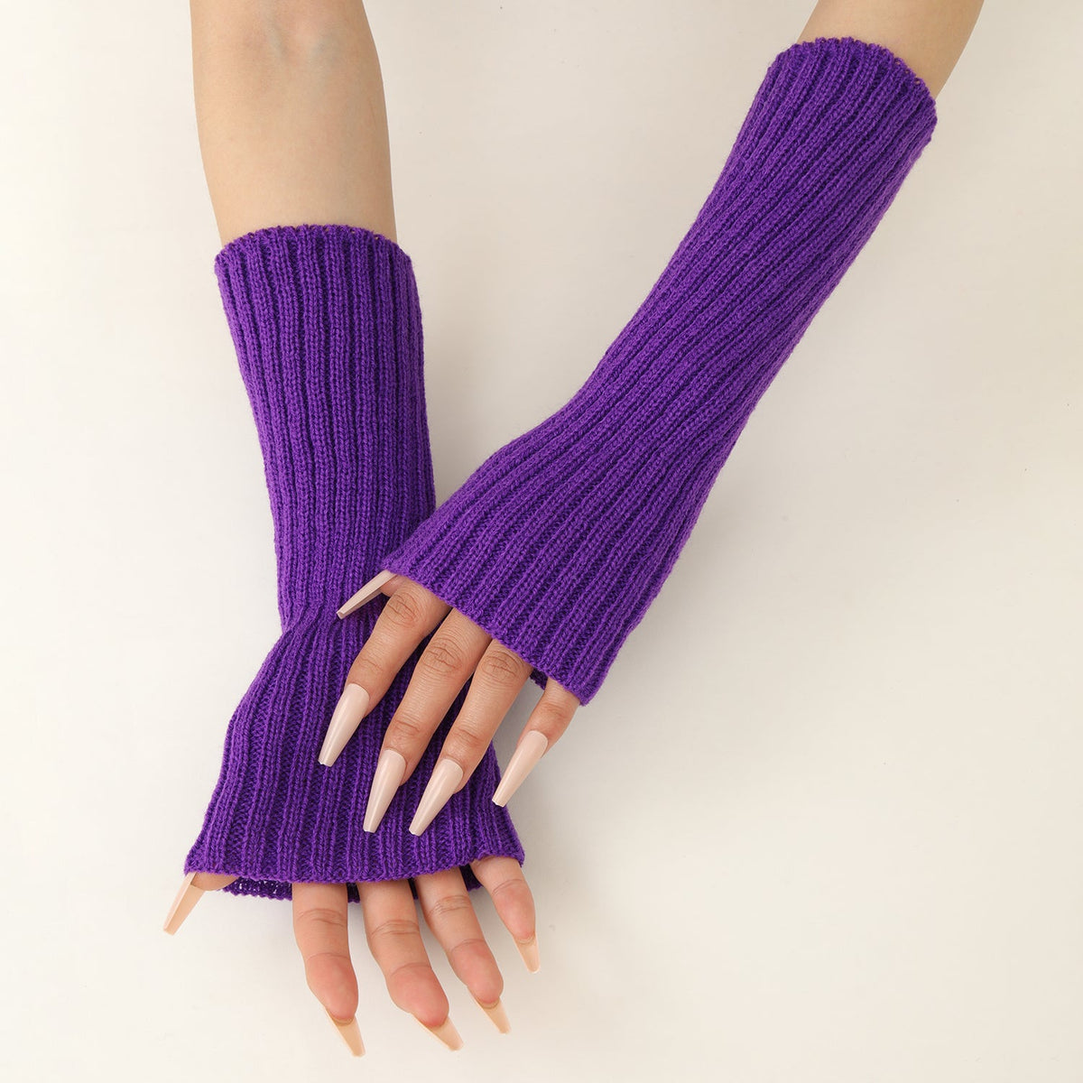30cm Hot Styles Daily Winter Arm Warmers Go Party Long Sleeve Fingerless Mittens Half Finger Acrylic Gloves Mittens Knit Crochet
