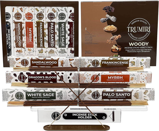 Woody Incense Sticks Variety Pack - Total 120 Incense Sticks