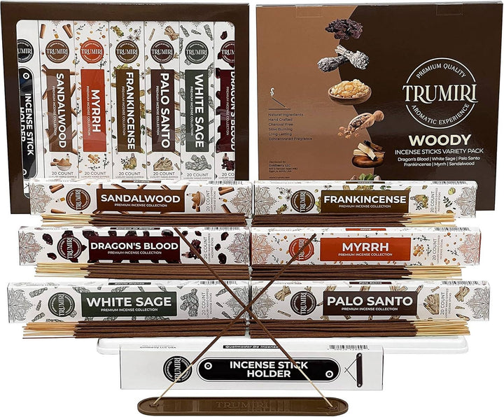 Woody Incense Sticks Variety Pack - Total 120 Incense Sticks