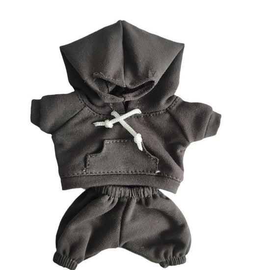 17cm Vinyl Macaron Plush Keychain Pulling Cloth Pendant Labubu Doll for Hoodie Pants Set