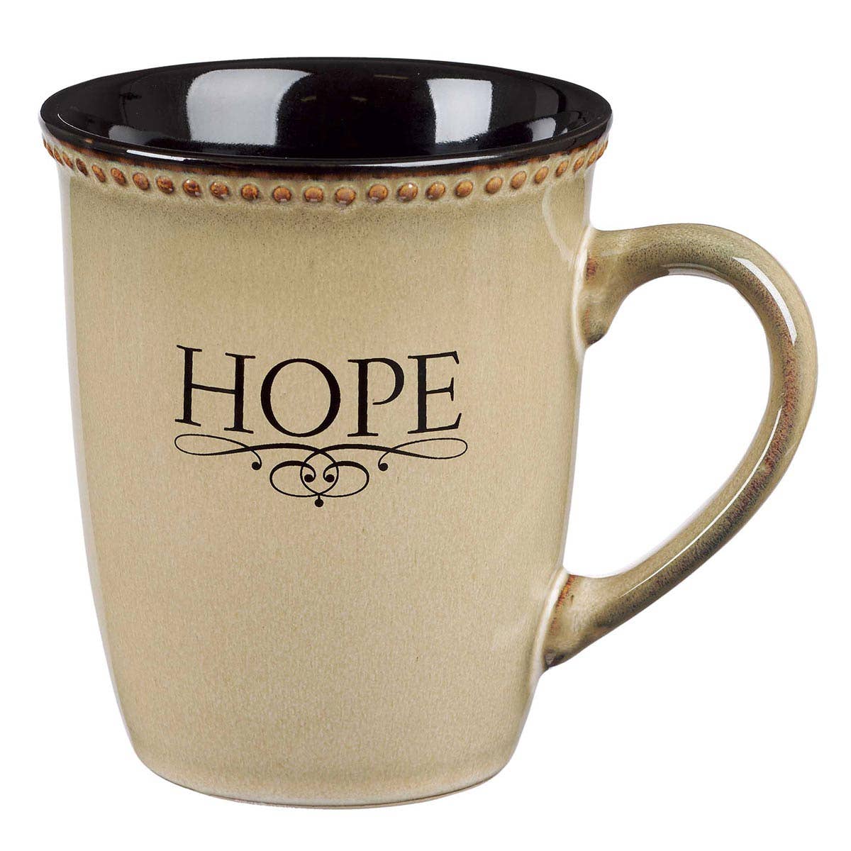 Mug Stoneware Ivory/Black Hope Heb. 6:19