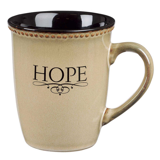 Mug Stoneware Ivory/Black Hope Heb. 6:19