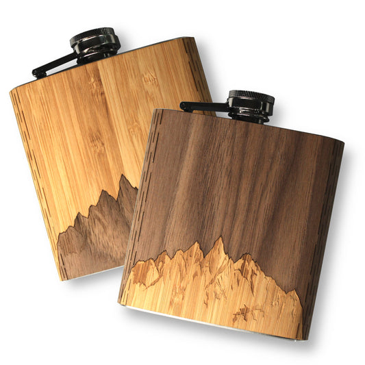 6 oz. Wooden Hip Flask – Real Wood Wrapped Stainless Steel Flask, Handcrafted in the USA