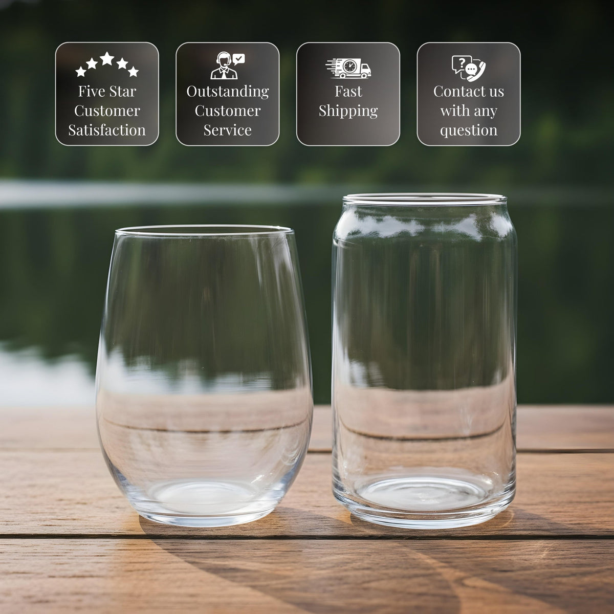 Deer Head Laser Engraved Glasses - Stag Head