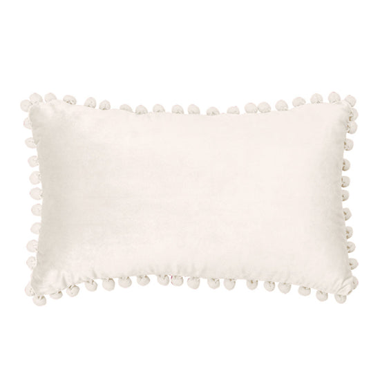 Rectangular Pompoms Throw Pillow cover and 330g insert size 12"x20" lumbar pillow, Dark Green, 12X20 – Fancy & Stacy