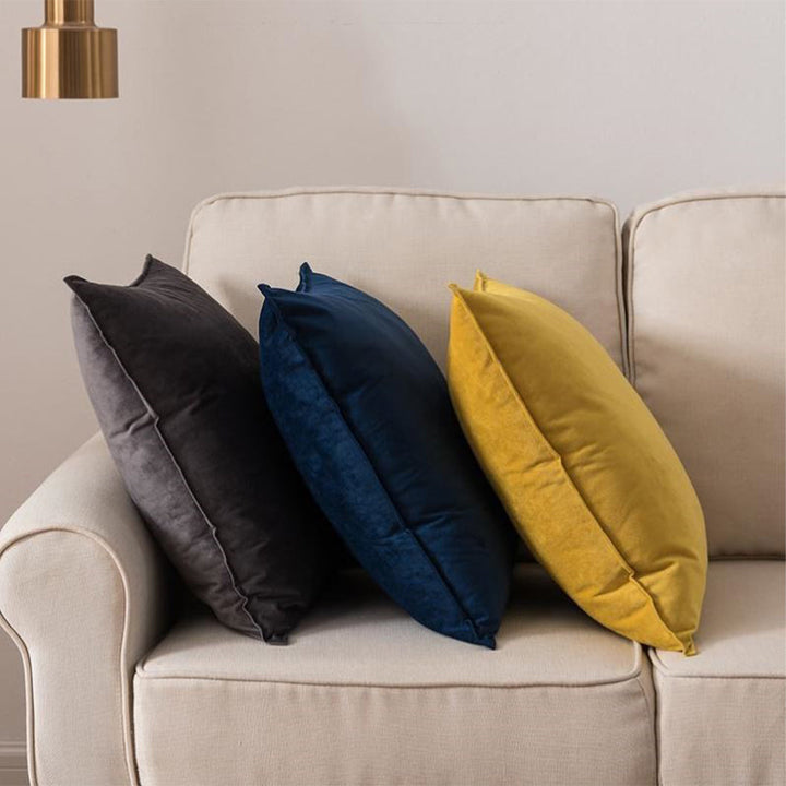 Throw Pillow Cover with 450g Insert, dark-grey, velvet, 20X20, Decorative Cushion – Fancy & Stacy, soft decorative cushion for living room