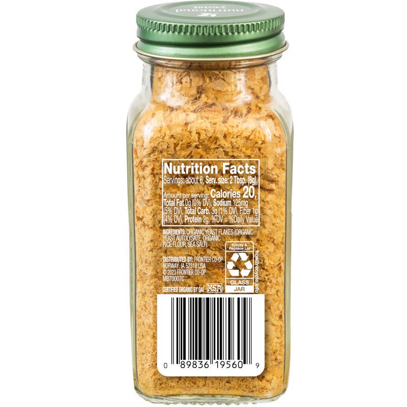 Nutritional Yeast, Certified Organic, Kosher, 1.32 Oz