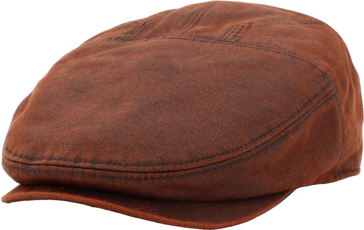 Faux Leather Ascot Ivy Newsboy Hat