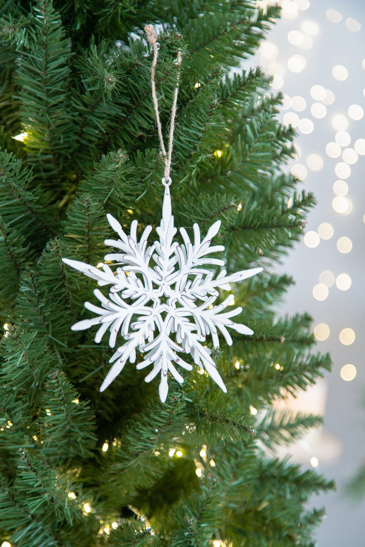 Set of 6 Iron Snowflake Hanger Christmas Tree Ornaments