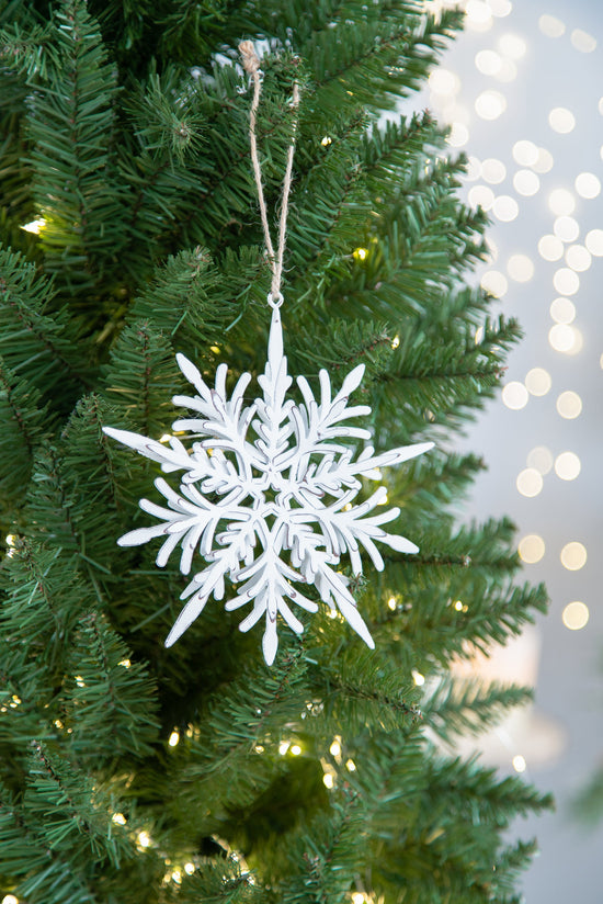 Set of 6 Iron Snowflake Hanger Christmas Tree Ornaments