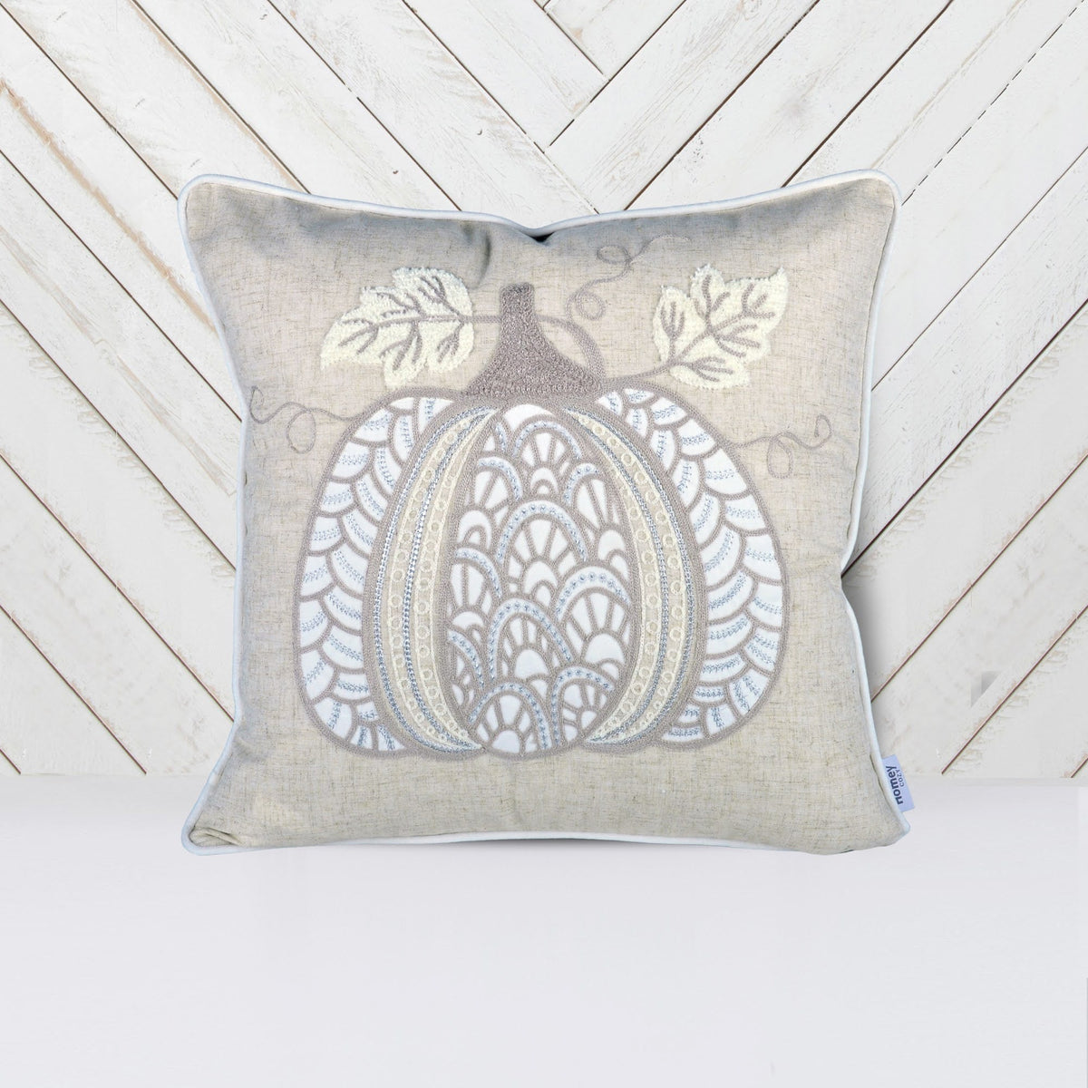 Lace Embroidered Pumpkin Throw Pillow – Set of 2
