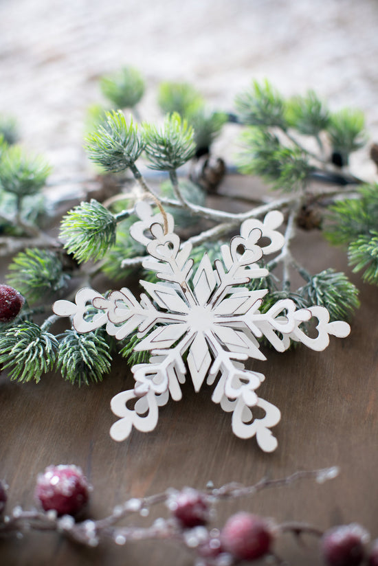 Set of 6 Iron Snowflake Hanger Christmas Tree Ornaments