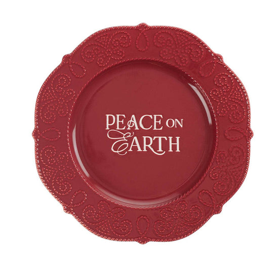 Plate Peace on Earth Red