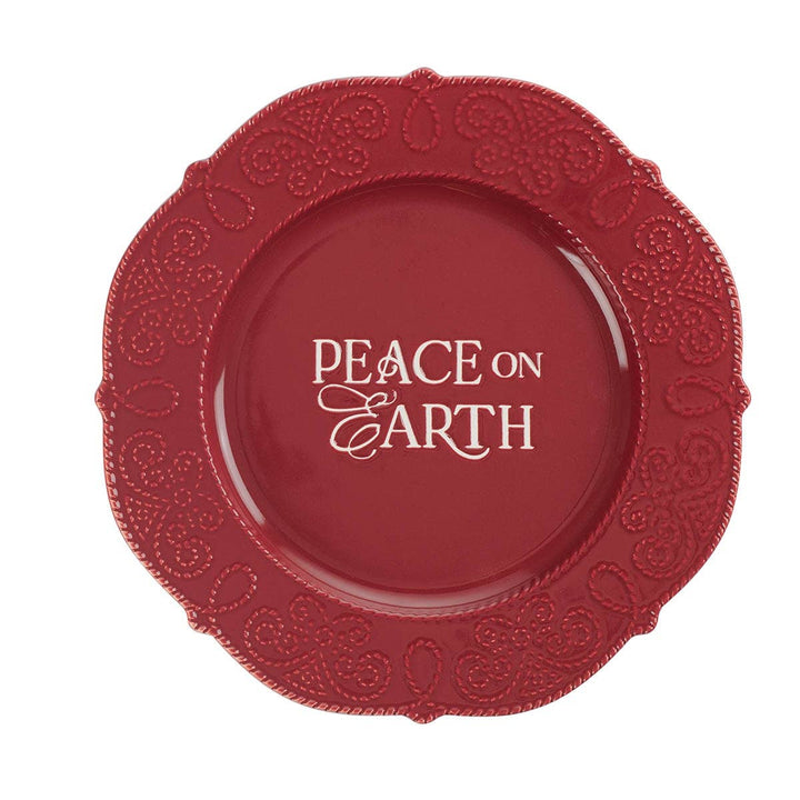 Plate Peace on Earth Red