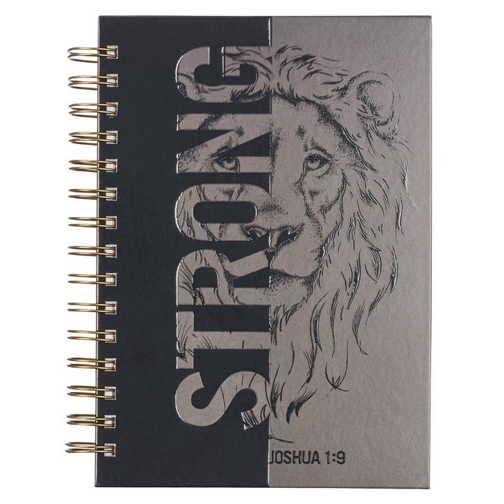 Journal Wirebound Black/Gray Be Strong Josh. 1:9