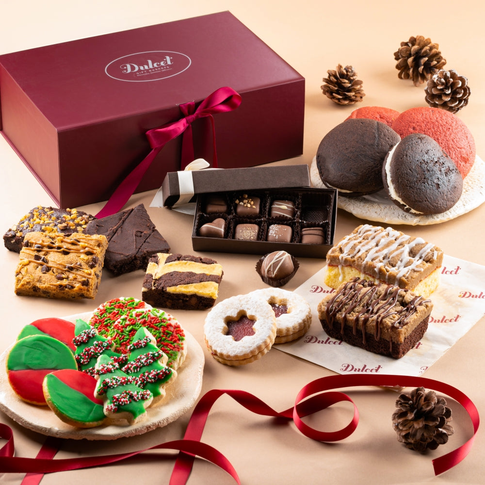 Gourmet Holiday Treats Gift Box, gourmet sweets gift for birthdays, holidays and celebrations from Cedar & Spice Gifts