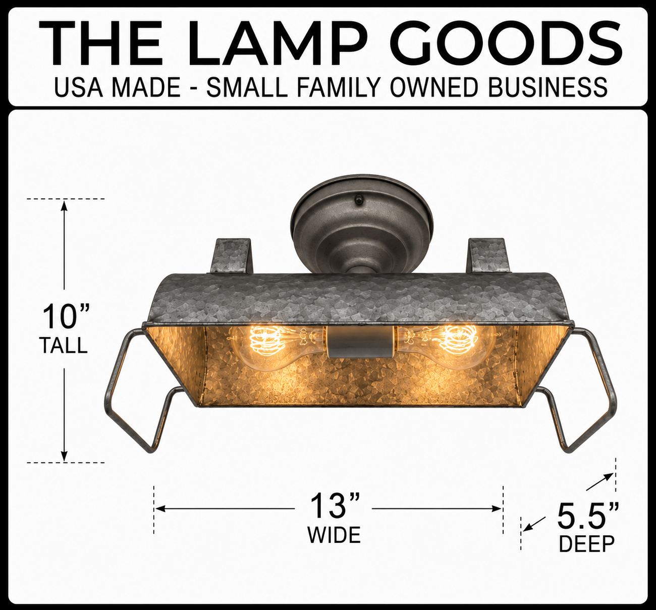 INDUSTRIAL GALVANIZED Ceiling Light Fixture