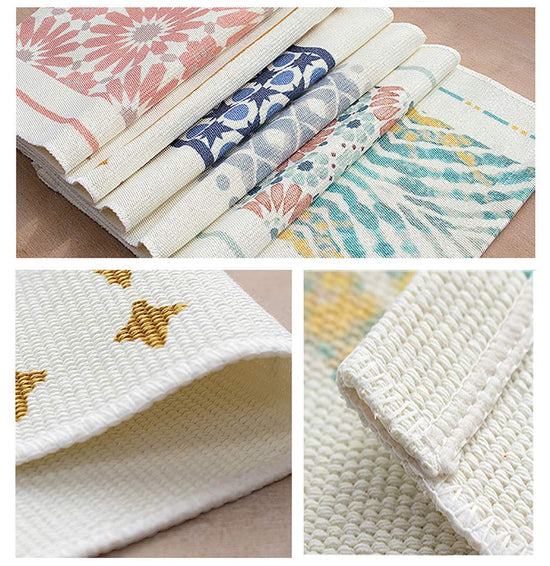 Fennco Styles Diamond Print Braided Cotton Placemats 14" W x 19" L, Set of 4