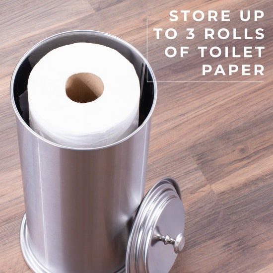 Freestanding Extra Large Toilet Paper Holder  (Stainless Steel Finish)