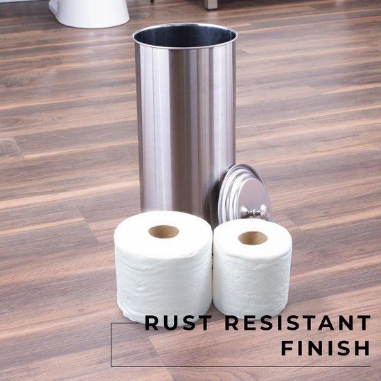 Freestanding Extra Large Toilet Paper Holder  (Stainless Steel Finish)