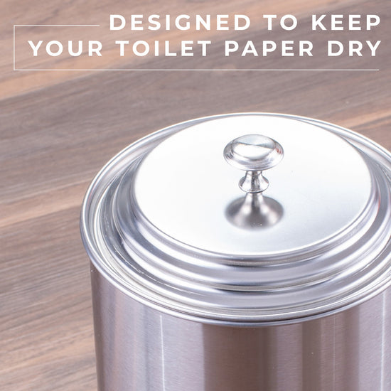 Freestanding Extra Large Toilet Paper Holder  (Stainless Steel Finish)