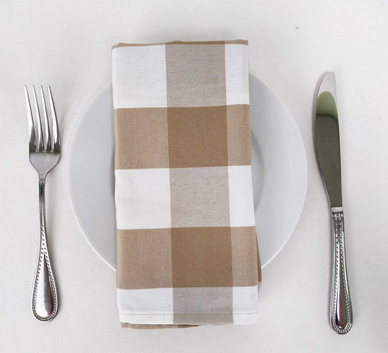 Buffalo Check Design Cloth Napkins 18" W x 18" L, Set of 4 — table decor for gatherings holidays and entertaining home styling accent
