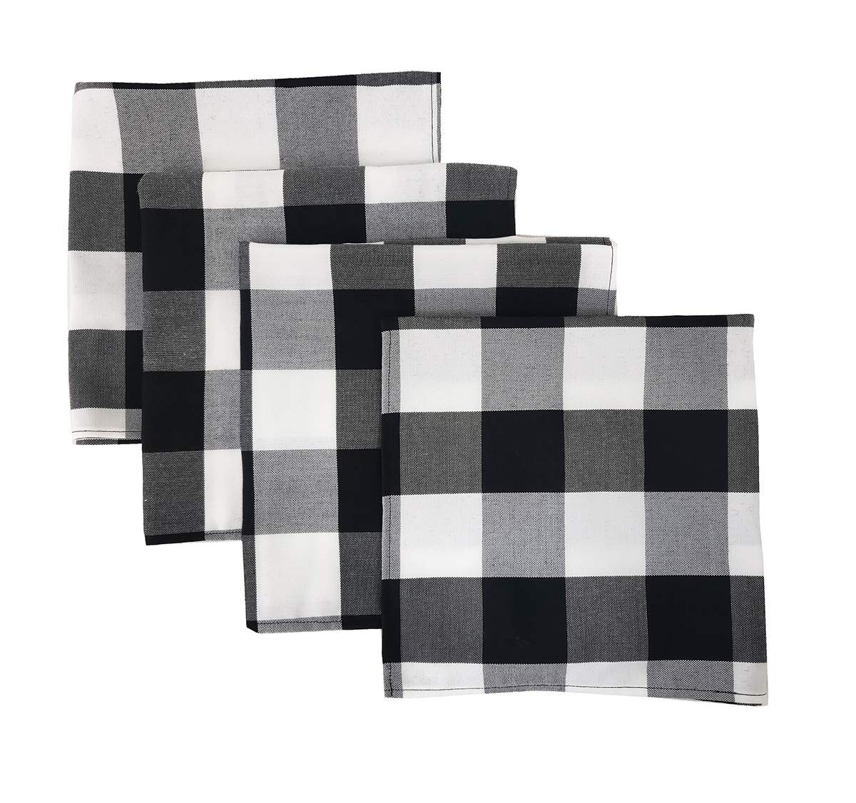 Buffalo Check Design Cloth Napkins 18" W x 18" L, Set of 4 — decorative table accent for dining room styling home and holiday accent