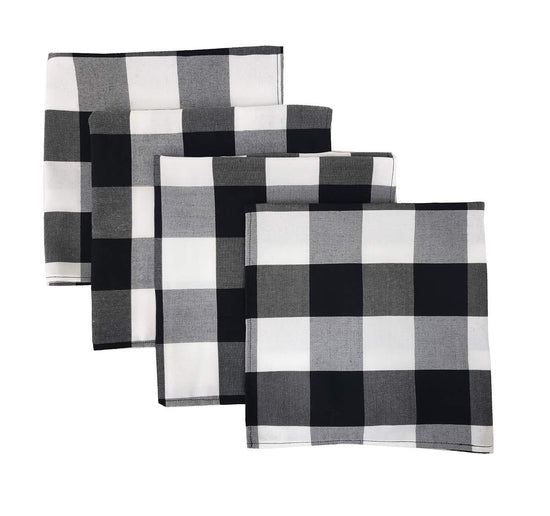 Buffalo Check Design Cloth Napkins 18" W x 18" L, Set of 4 — decorative table accent for dining room styling home and holiday accent
