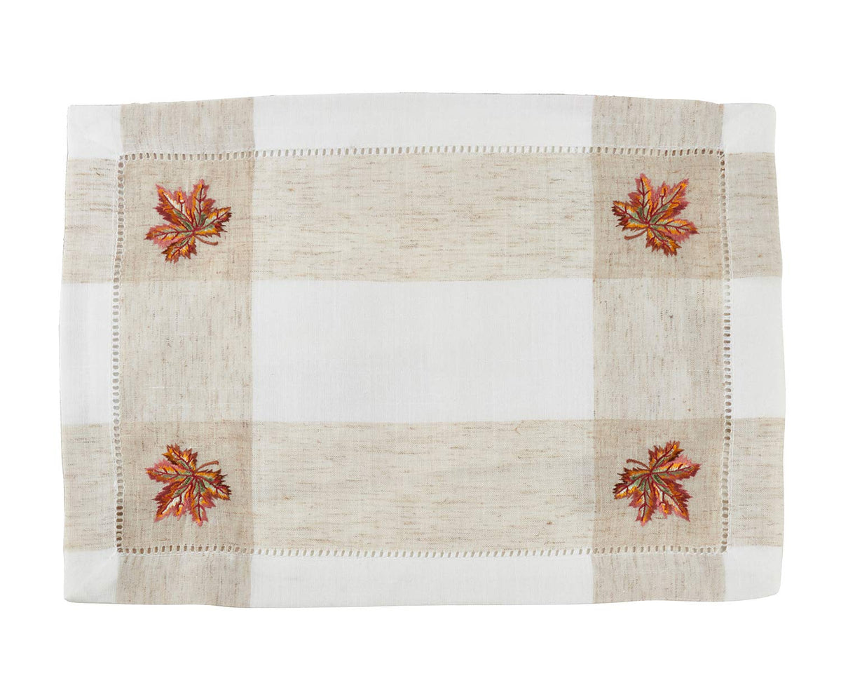 Hommage Brodé Collection Cottage Embroidery Hemstitch Border Placemats