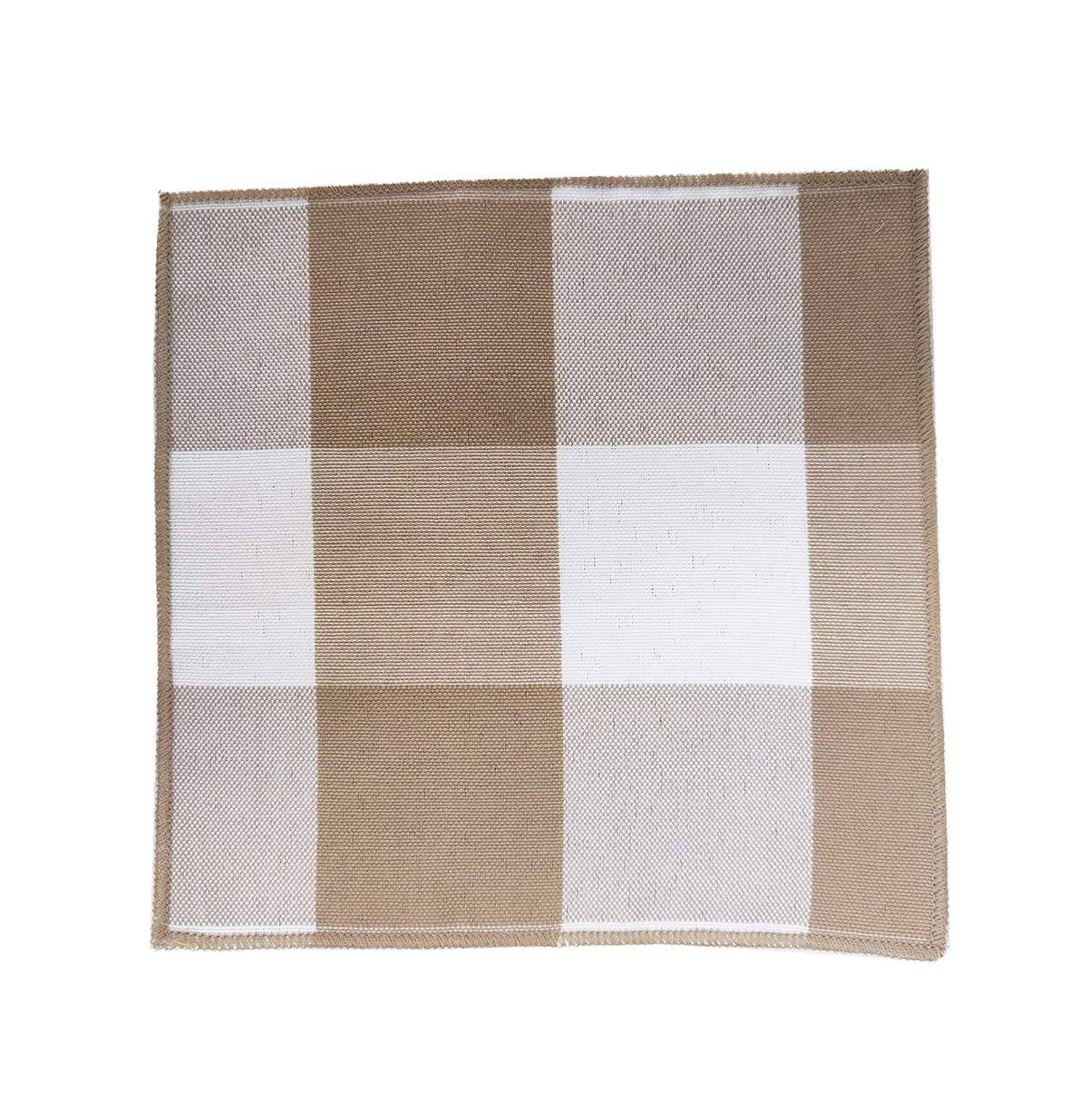 Buffalo Check Double Layers Reversible Coasters 6"W x 6"L, Set of 4 - Handmade in USA - Plaid Cocktail Napkins for Everyday Use and Special Occasion