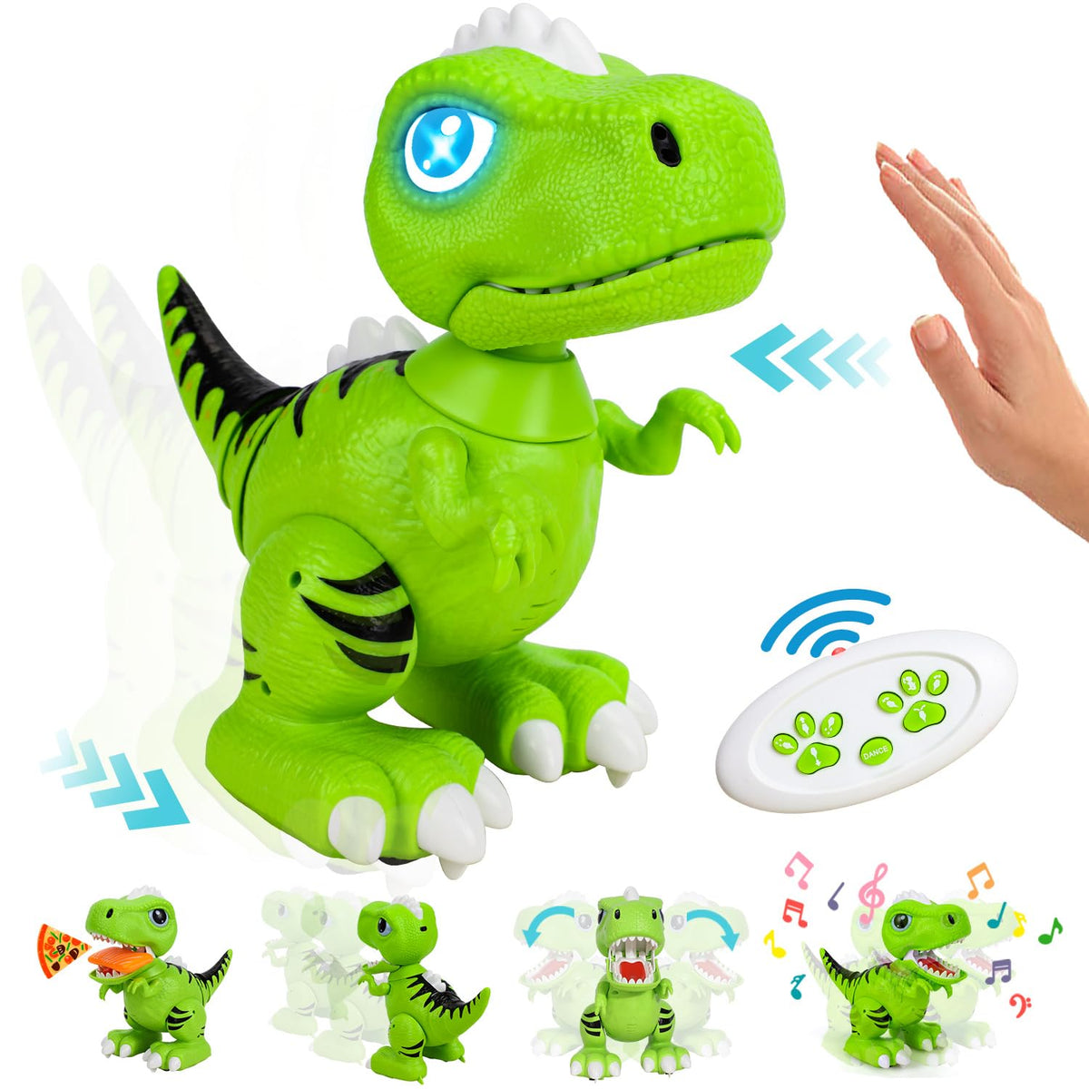 Dino-Motion Features RC Smart Dinosaur Robot - Interactive & Fun Learning