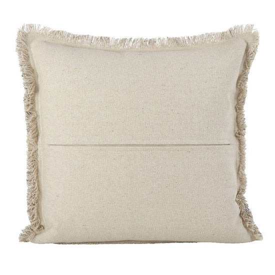 Fennco Styles Diamond Design Fringed Cotton Down Filled Decorative Throw Pillow 20" W x 20" L - Geometric Cushion for Home, Couch, Living Room, Bedroom and Office Décor