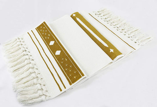 Fennco Styles Diamond Print Braided Cotton Placemats 14" W x 19" L, Set of 4