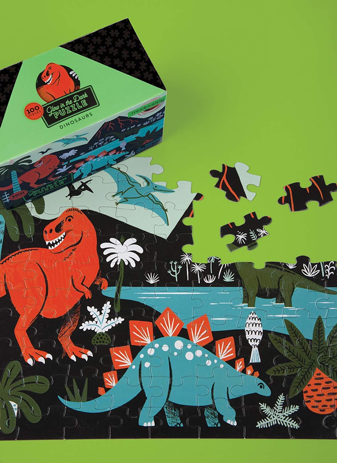 Prehistoric Glow In The Dark Dinosaur World Puzzle