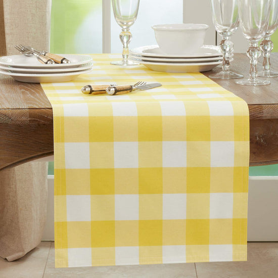 Buffalo Plaid Collection Classic Checked Cotton Blend Table Linens