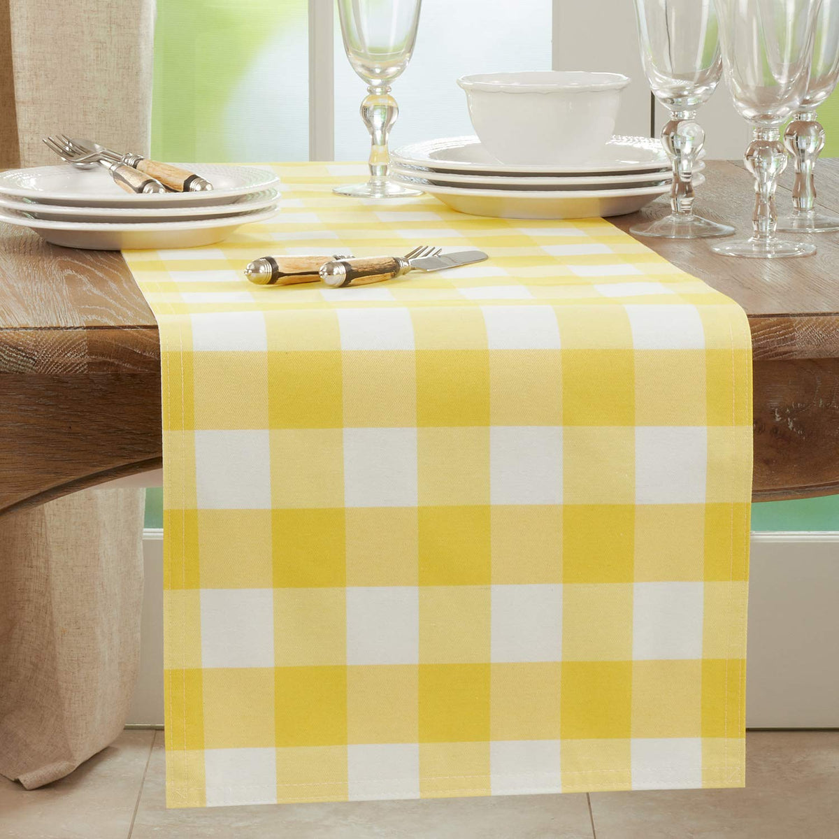 Buffalo Plaid Collection Classic Checked Cotton Blend Table Linens