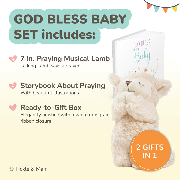 Sweet Prayers Gift Set: Plush Lamb & Bedtime Blessings Book for Baby’s Baptism