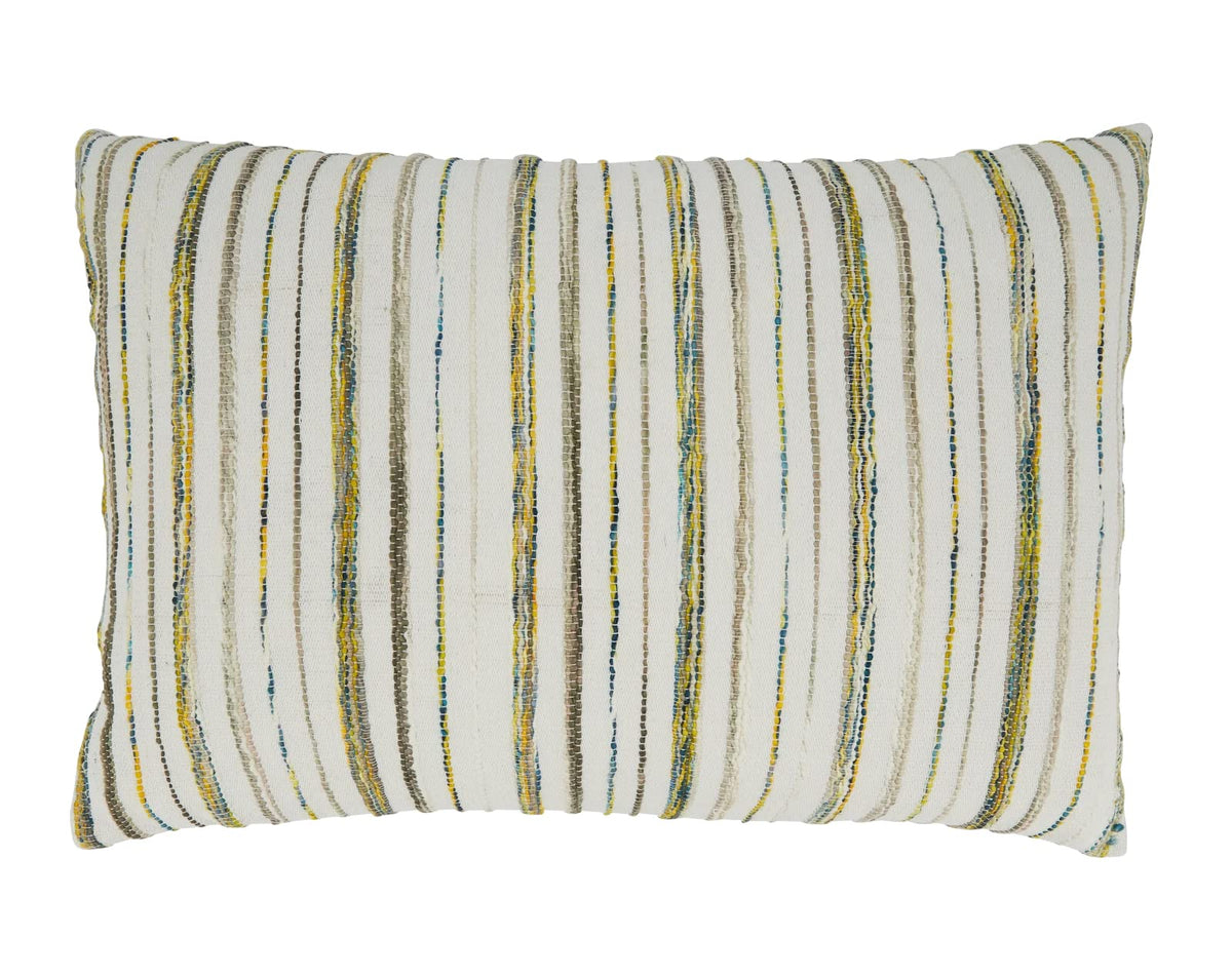Boho Fringe Striped Decorative Throw Pillow 16" W x 24" L - Natural Cushion for Home, Couch, Living Room, Bedroom, Office Décor