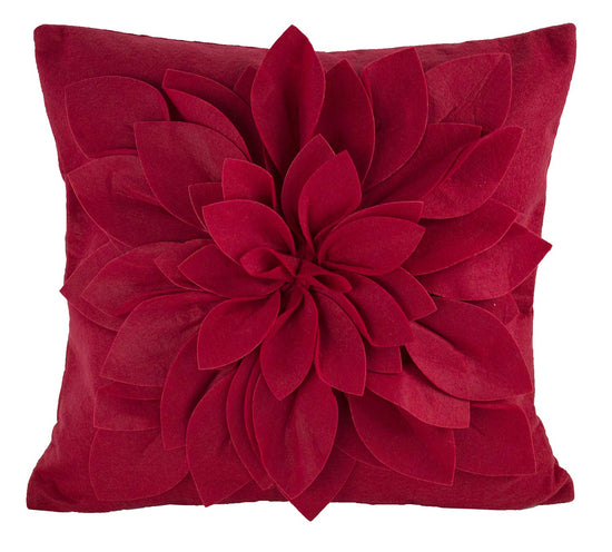 Sara's Garden Petal Decorative Throw Pillow. 17 Inch Square.