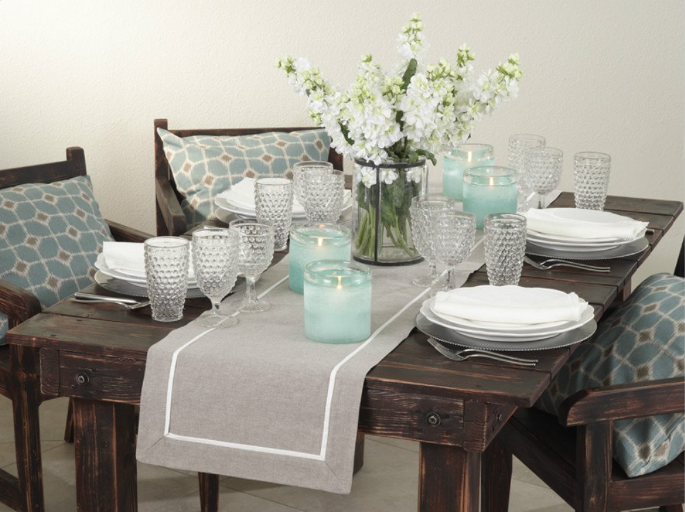 Everyday Chic Pleated Cotton Table Runner (16"X72" Runner)