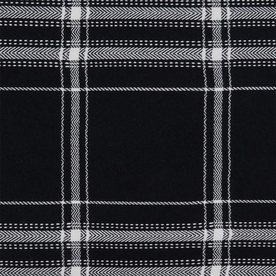Fennco Style Classic Plaid Cotton Table Runner 16" W x 72" L - Black Table Cover for Home Décor, Everyday Use, Banquet, Family Gathering and Special Occasion