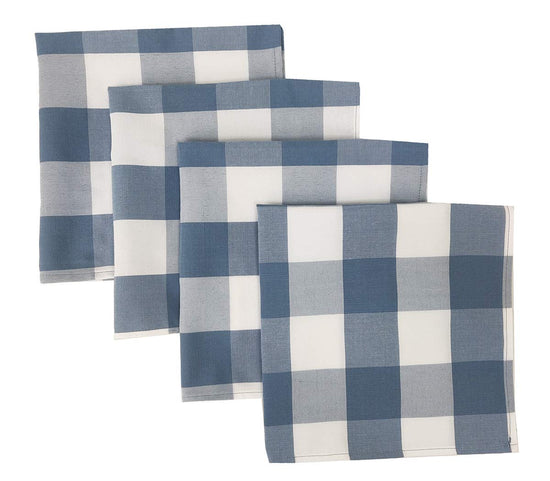 Buffalo Check Design Cloth Napkins 18" W x 18" L, Set of 4 — decorative table accent for dining room styling interior decorating accent