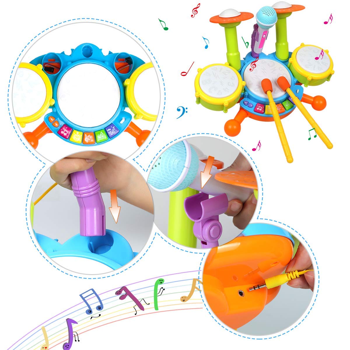 Drum with Adjustable Microphone
