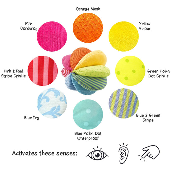 Colorful Rainbow Fabric Ball: Sensory Fun for Babies