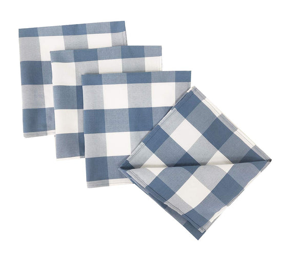 Buffalo Check Design Cloth Napkins 18" W x 18" L, Set of 4 — table decor for gatherings holidays and entertaining distinctive decor choice