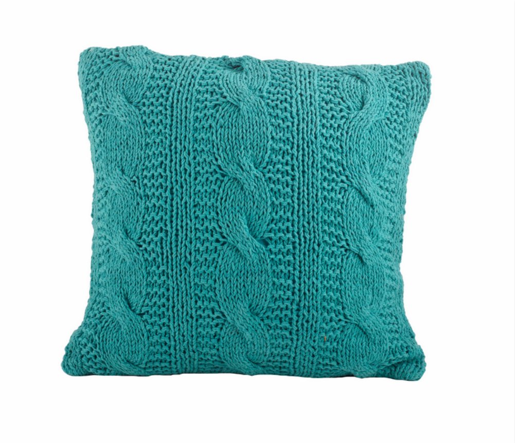 Fennco Styles Cable Knit Design Cotton Throw Pillow 20 x 20 Inch Throw Pillow for Home, Couch, Living Room and Bedroom Decor