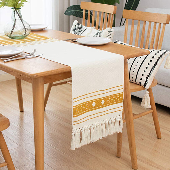 Fennco Styles Diamond Print Braided Cotton Placemats 14" W x 19" L, Set of 4