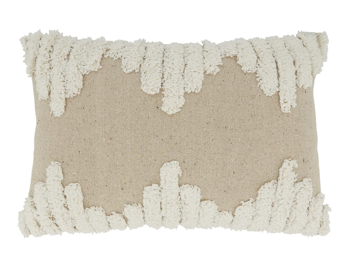 Fennco Styles Triangle Tufted Cotton Decorative Lumbar Throw Pillow 13" W x 20" L - Rectangle Cushion for Home, Couch, Living Room, Bedroom, Office and Holiday Décor